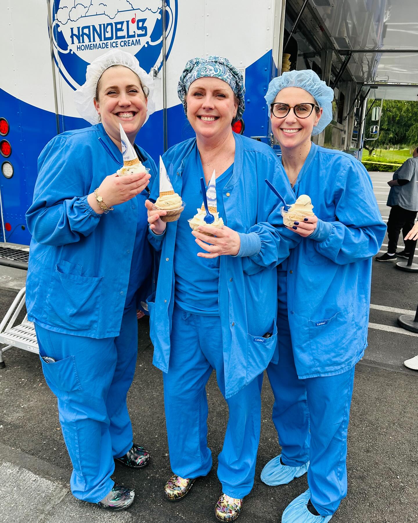 Event staff enjoying Handel's ice cream cups
